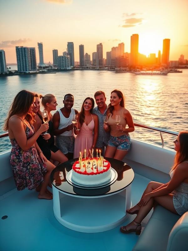 Birthday yacht experience in Miami